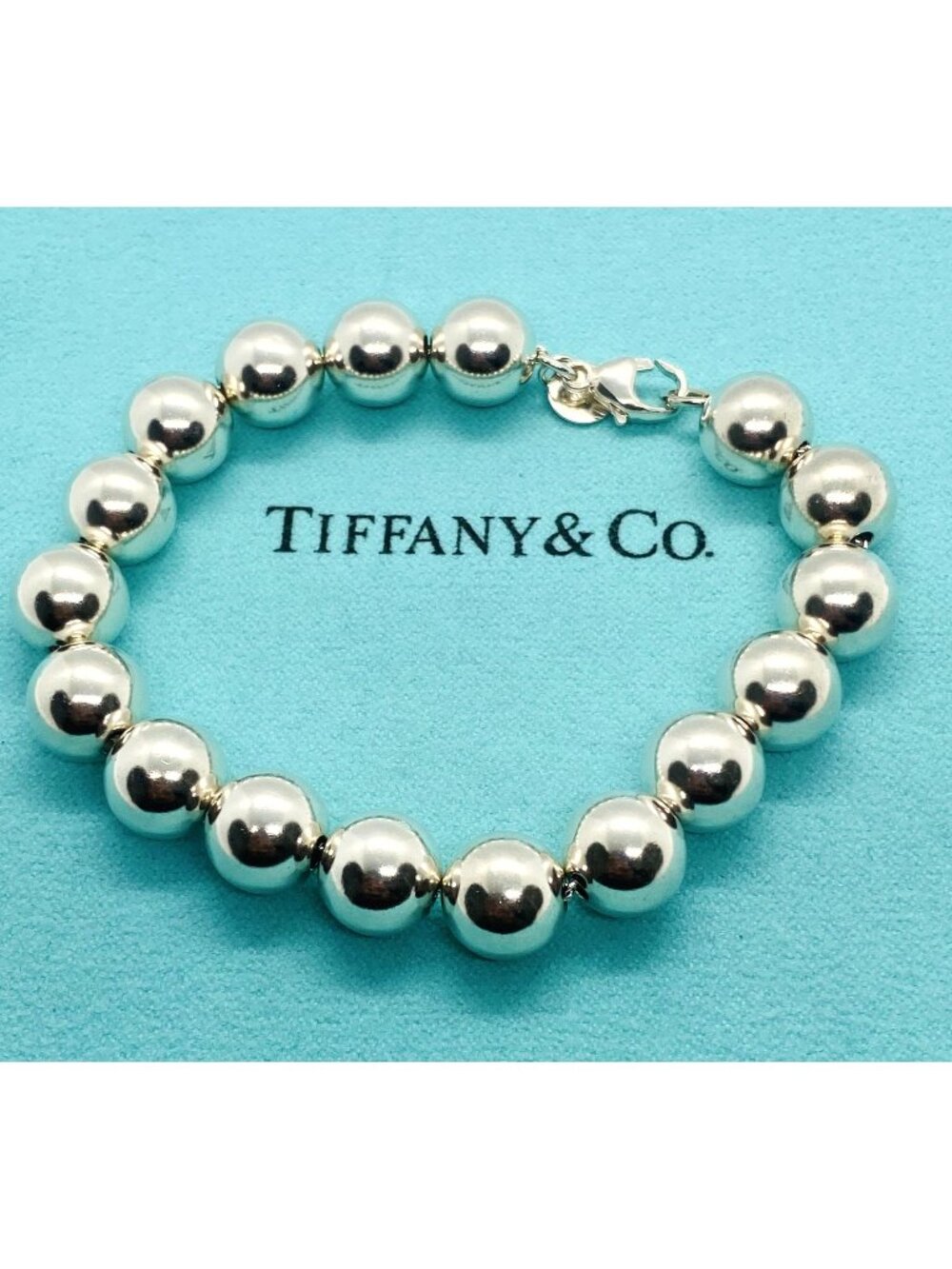 Tiffany & Co Sterling Silver 925 Hardwear 10mm Bead Bracelet  7.25"